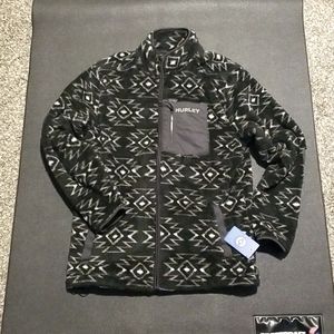 💥Hurley brand new mens medium fleece black jacket